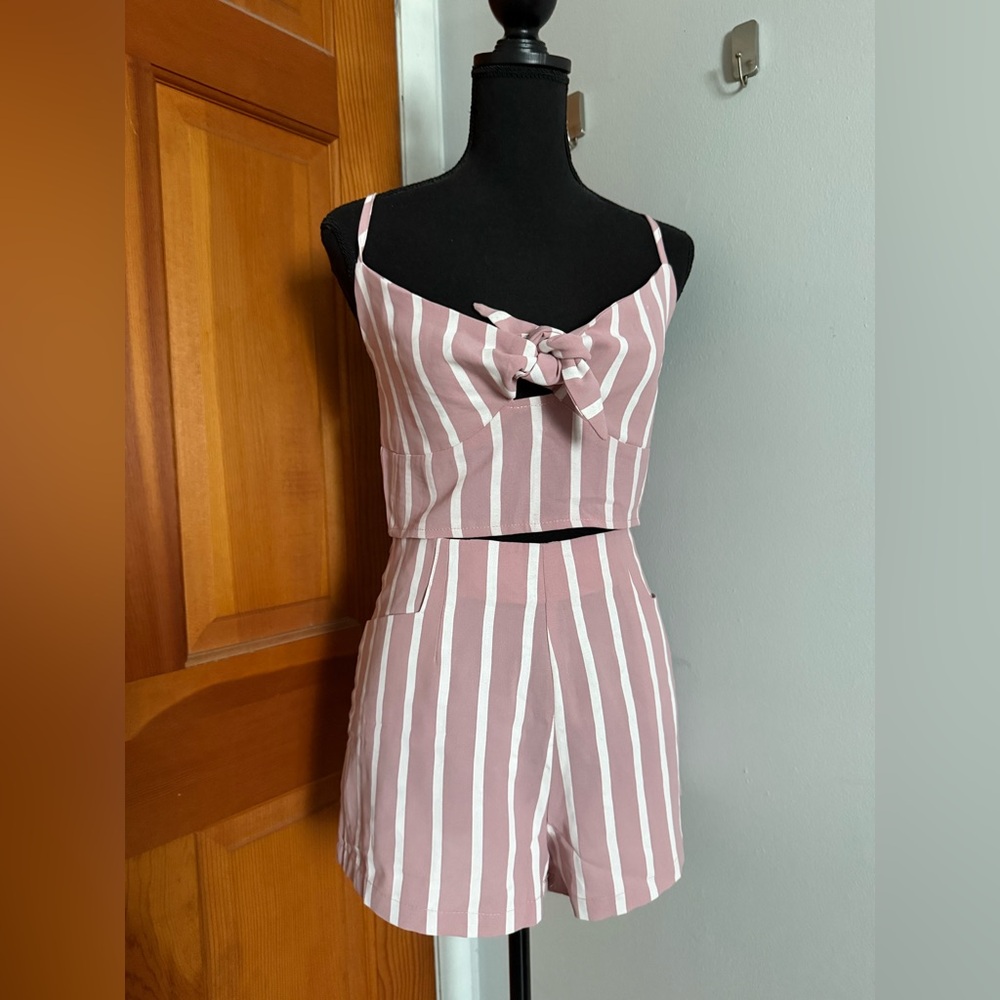 Zaful Striped Short Set
